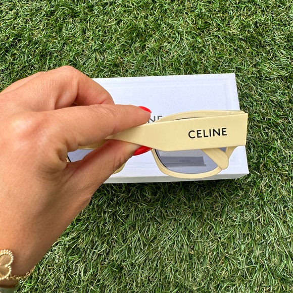 Celine MONOCHROMS CL40197U 39A Cat Eye Yellow Grey Lens Sunglasses - Picture 12 of 13